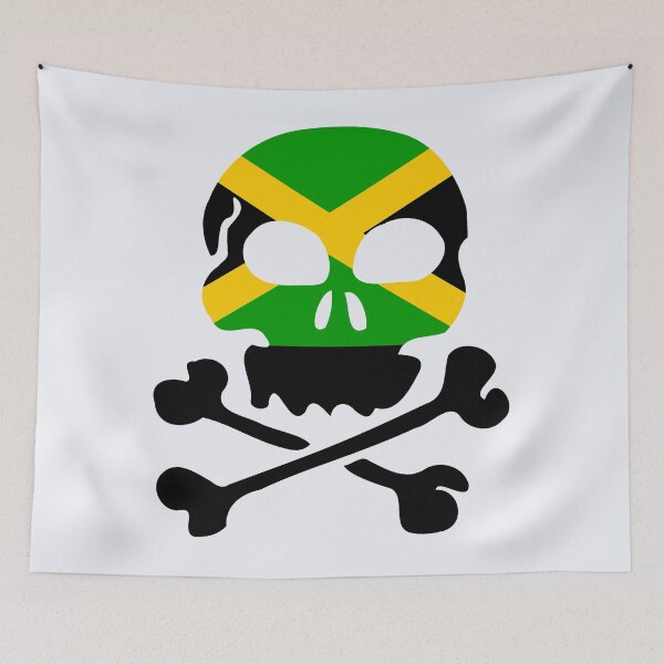 Item preview, Jamaican Flag Skull And Crossbones designed and sold by dara4uall.