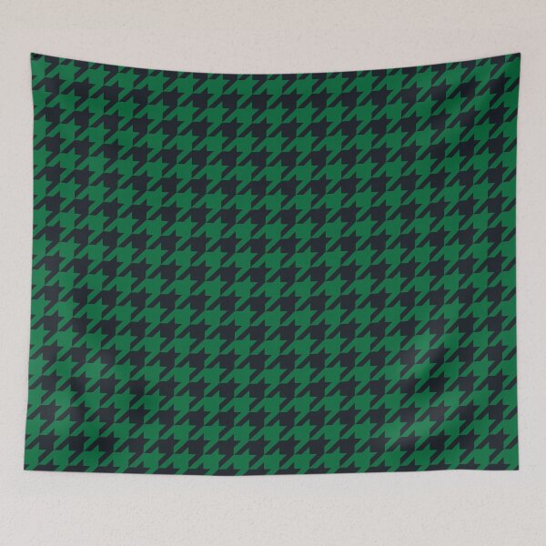 Aperçu de l'œuvre Motif pied de poule vert foncé et noir créée et vendue par HomeLivingCo.
