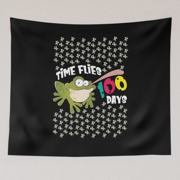 Item preview, Time Flies 100 Days - Teacher Student Funny Frog Fly School Gift designed and sold by Dressed For  Duty.