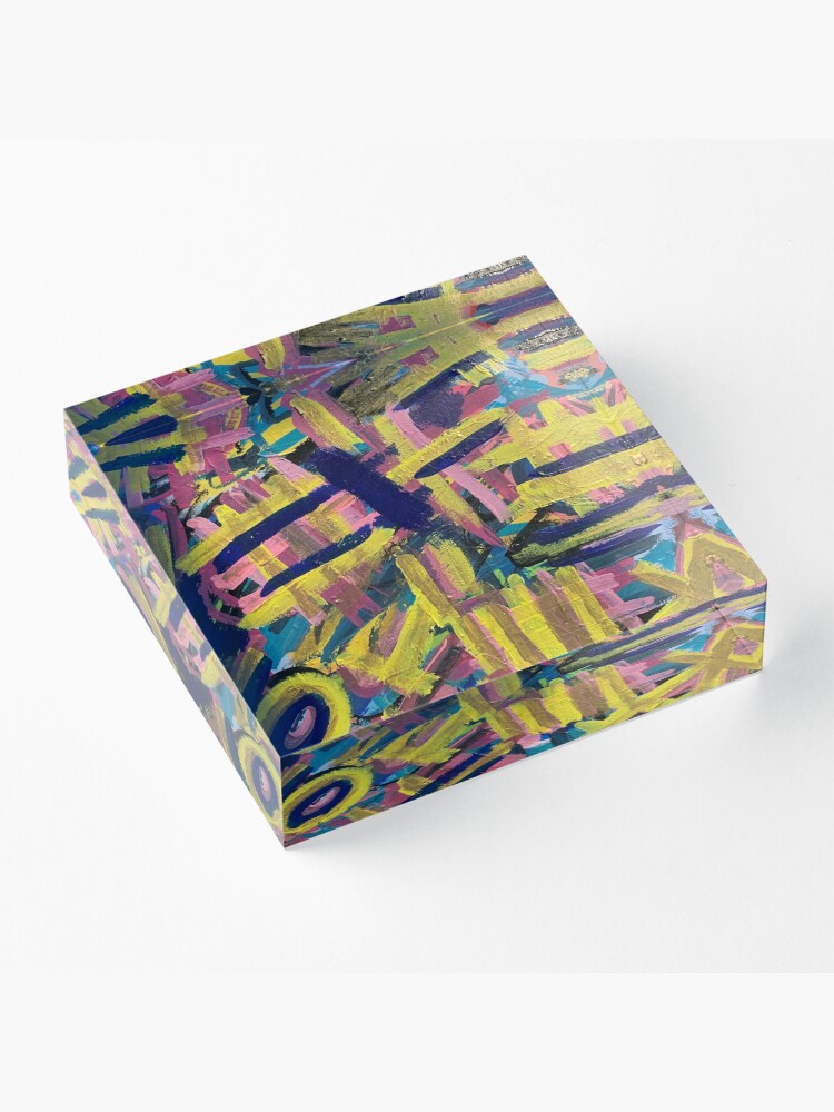 Alternate view of Chaos of Abstract Geometric Lines Acrylic Block