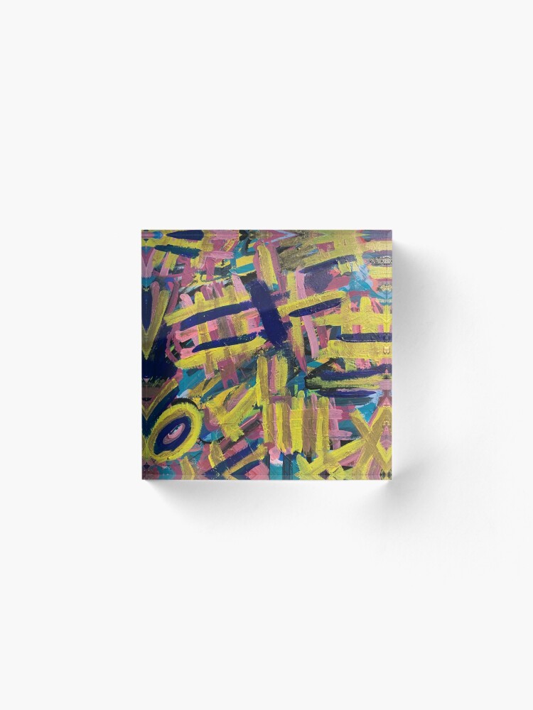 Alternate view of Chaos of Abstract Geometric Lines Acrylic Block