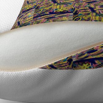 Alternate view of Chaos of Abstract Geometric Lines Floor Pillow