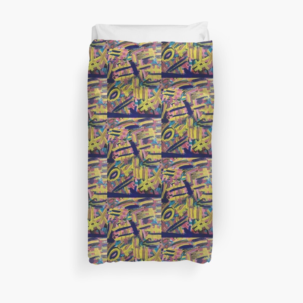 Chaos of Abstract Geometric Lines Duvet Cover