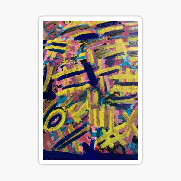 Chaos of Abstract Geometric Lines Sticker