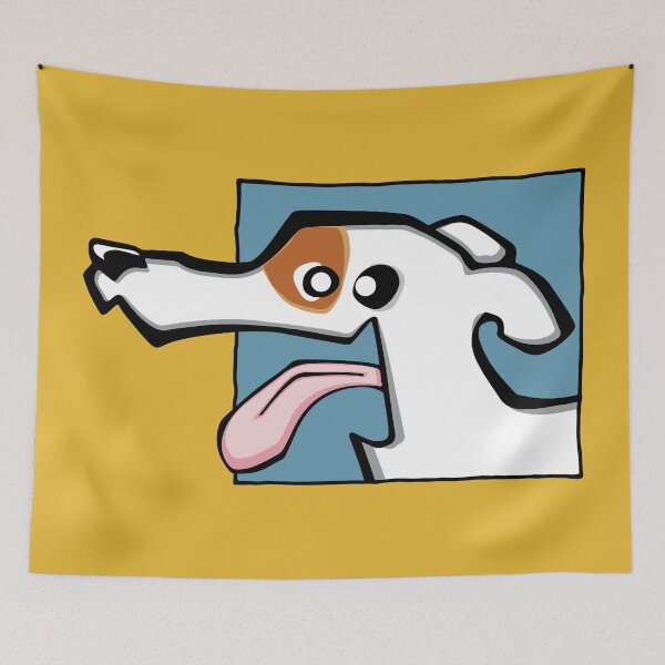 Item preview, Greyhound - White and Fawn (Face) YELLOW BG designed and sold by TheChicken.