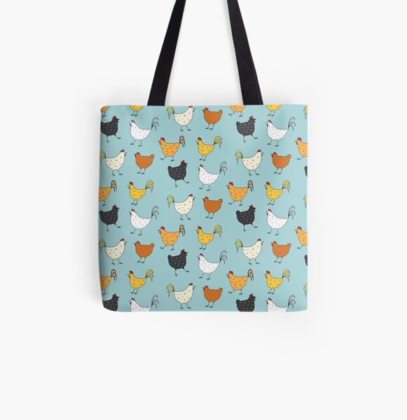 Chicken Pattern All Over Print Tote Bag
