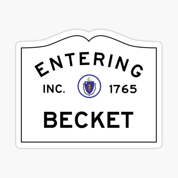 "Entering Becket Massachusetts Commonwealth of Massachusetts Road Sign " Sticker for Sale by