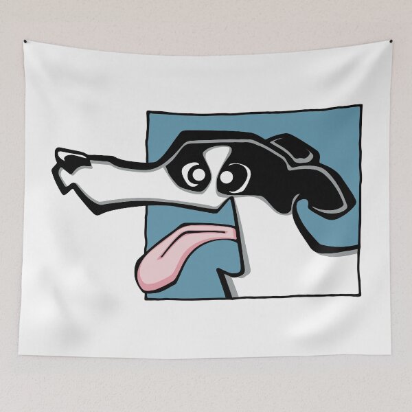 Item preview, Greyhound - White and Black (Face) WHITE BG designed and sold by TheChicken.