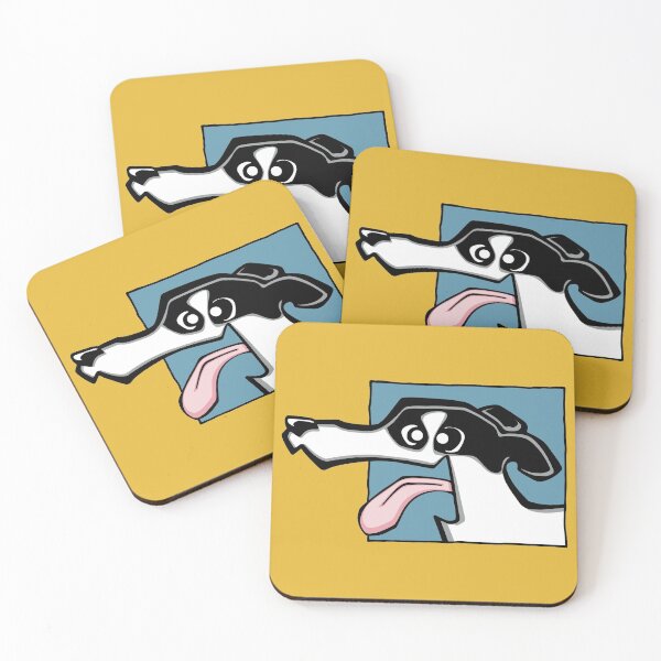 Item preview, Greyhound - White and Black (Face) YELLOW BG designed and sold by TheChicken.
