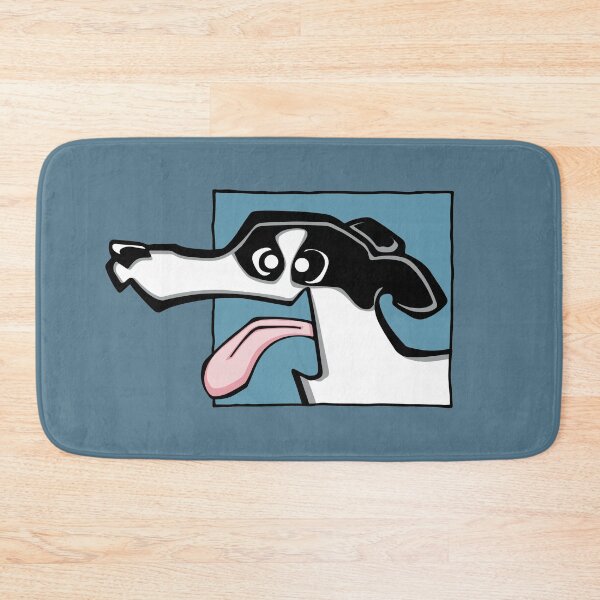 Item preview, Greyhound - White and Black (Face) BLUE BG designed and sold by TheChicken.