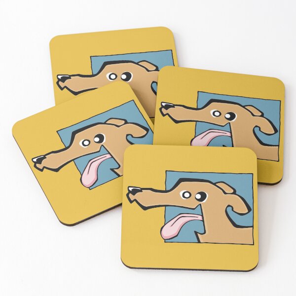 Item preview, Greyhound - Fawn (Face) YELLOW BG designed and sold by TheChicken.