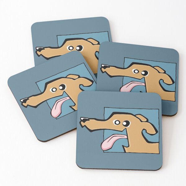 Item preview, Greyhound - Fawn (Face) BLUE BG designed and sold by TheChicken.