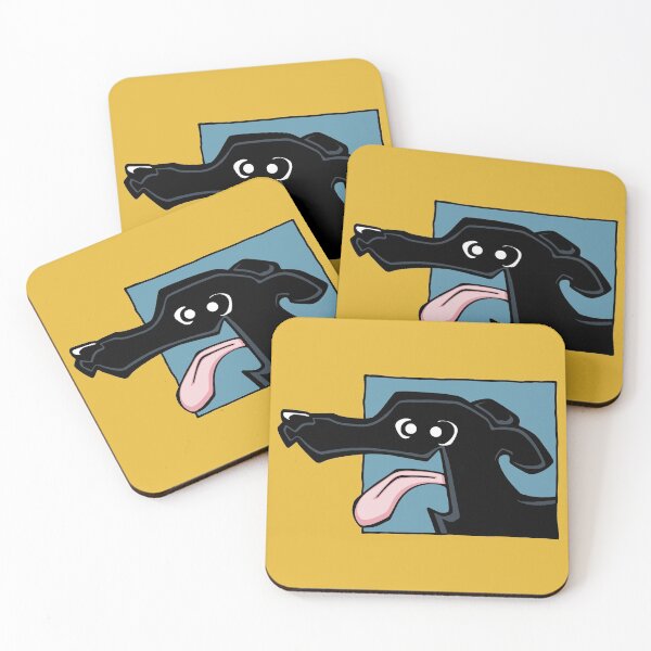 Item preview, Greyhound - Black (Face) YELLOW BG designed and sold by TheChicken.