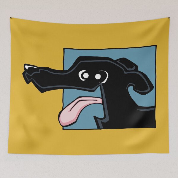 Item preview, Greyhound - Black (Face) YELLOW BG designed and sold by TheChicken.