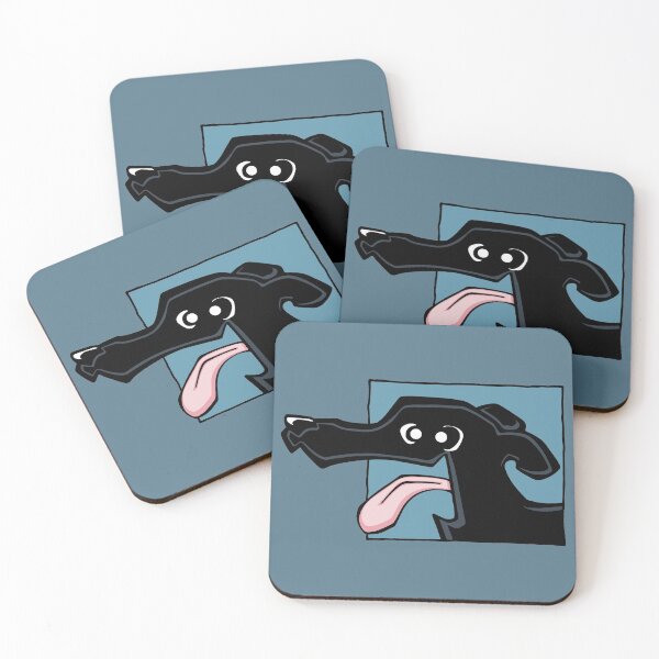 Item preview, Greyhound - Black (Face) BLUE BG designed and sold by TheChicken.