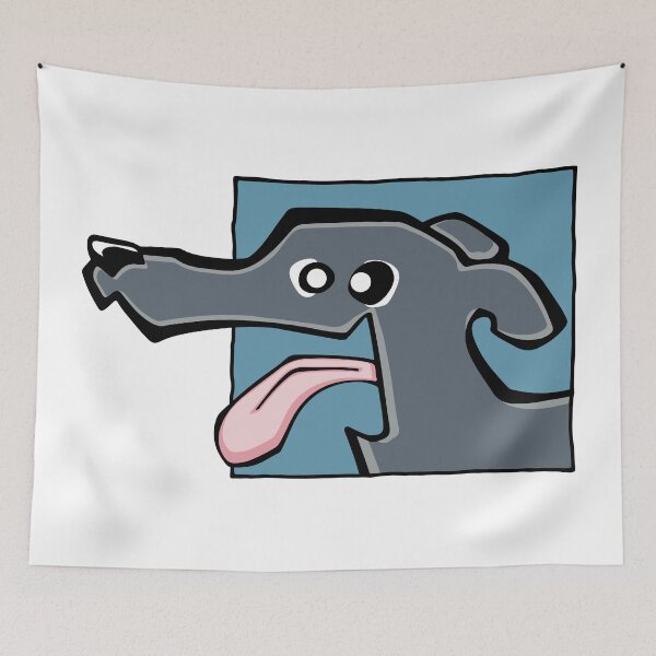 Item preview, Greyhound - Blue (Face) WHITE BG designed and sold by TheChicken.