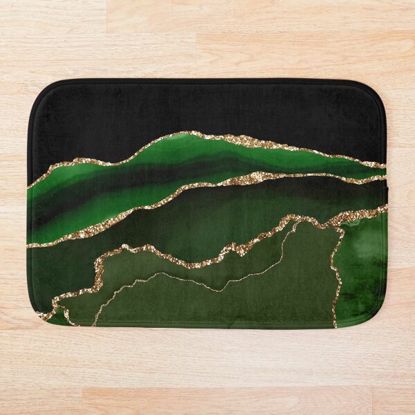 Emerald Green Malachite Marble Bath Mat