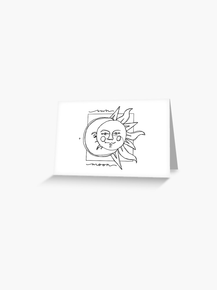 Sonne Und Mond Zeichnen Grusskarte Von Mba1 Redbubble