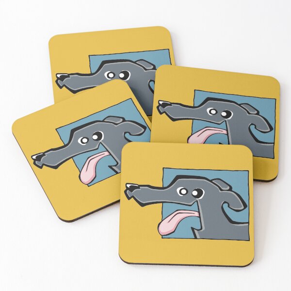 Item preview, Greyhound - Blue (Face) YELLOW BG designed and sold by TheChicken.