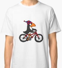 Funny Penguin Riding a Red Bicycle Classic T-Shirt