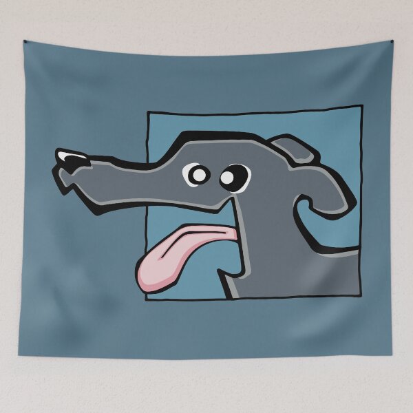 Item preview, Greyhound - Blue (Face) BLUE BG designed and sold by TheChicken.