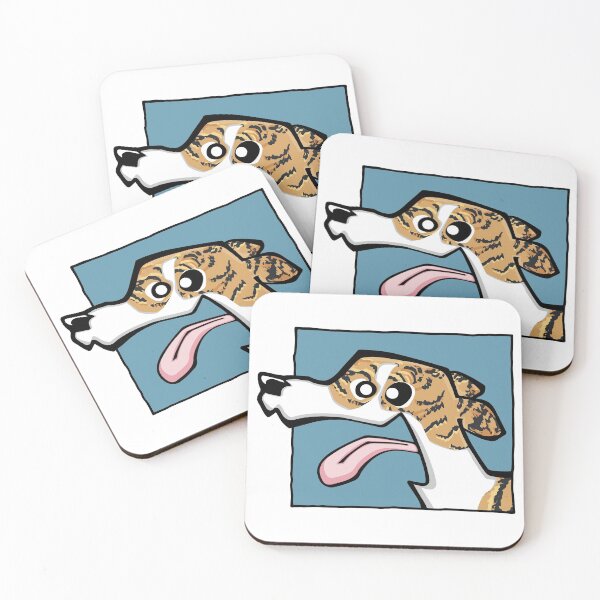 Item preview, Whippet - Brindle and White (Face) WHITE BG designed and sold by TheChicken.