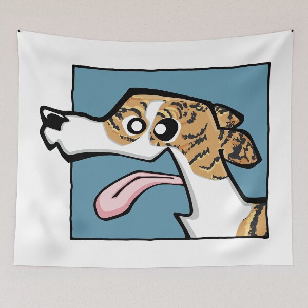 Item preview, Whippet - Brindle and White (Face) WHITE BG designed and sold by TheChicken.