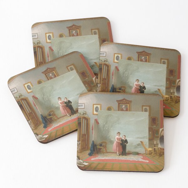 Item preview, Interior with Portraits by Thomas Le Clear, 1865 designed and sold by Vintage Wall Art.