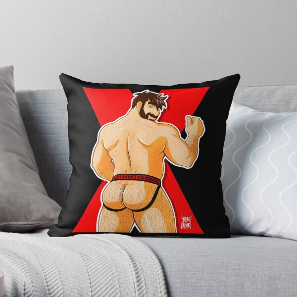 ADAM LIKES JOCKSTRAPS - RED Throw Pillow