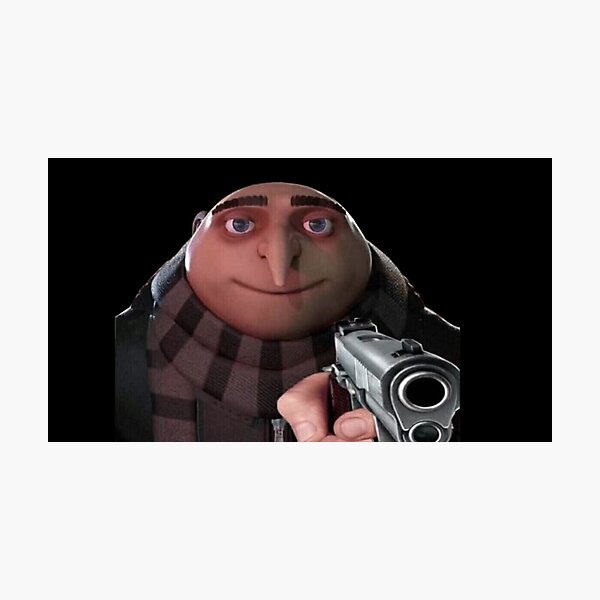 "Gru pointing a gun" Photographic Print by HangLooseDraft Redbubble