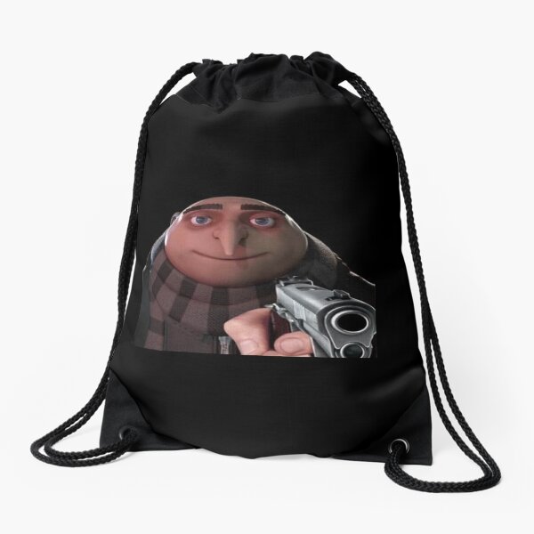 gru gun meme Drawstring Bag for Sale by gketheredge