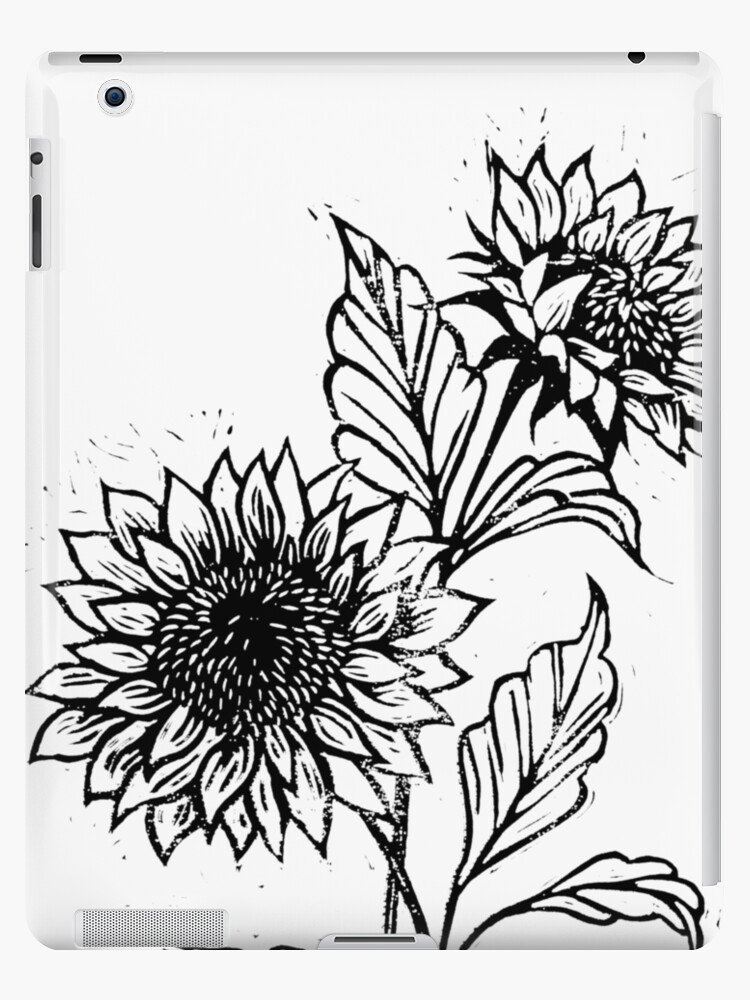 Hand Block-printed Napkins  Sunflowers — Nancy Enloe Prints