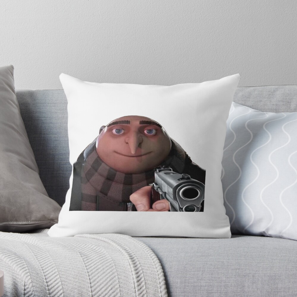 gru gun meme Throw Pillow for Sale by gketheredge