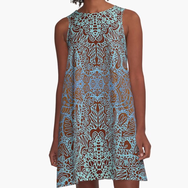 Mehndi Ethnic Style A-Line Dress
