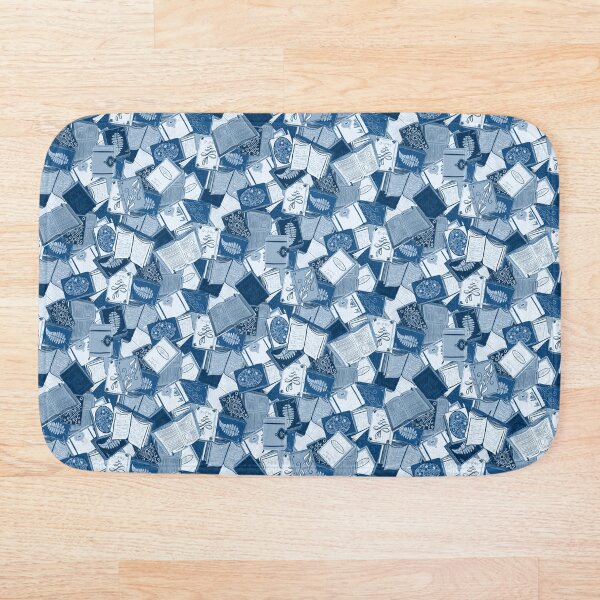 Book lovers paradise - blue Bath Mat