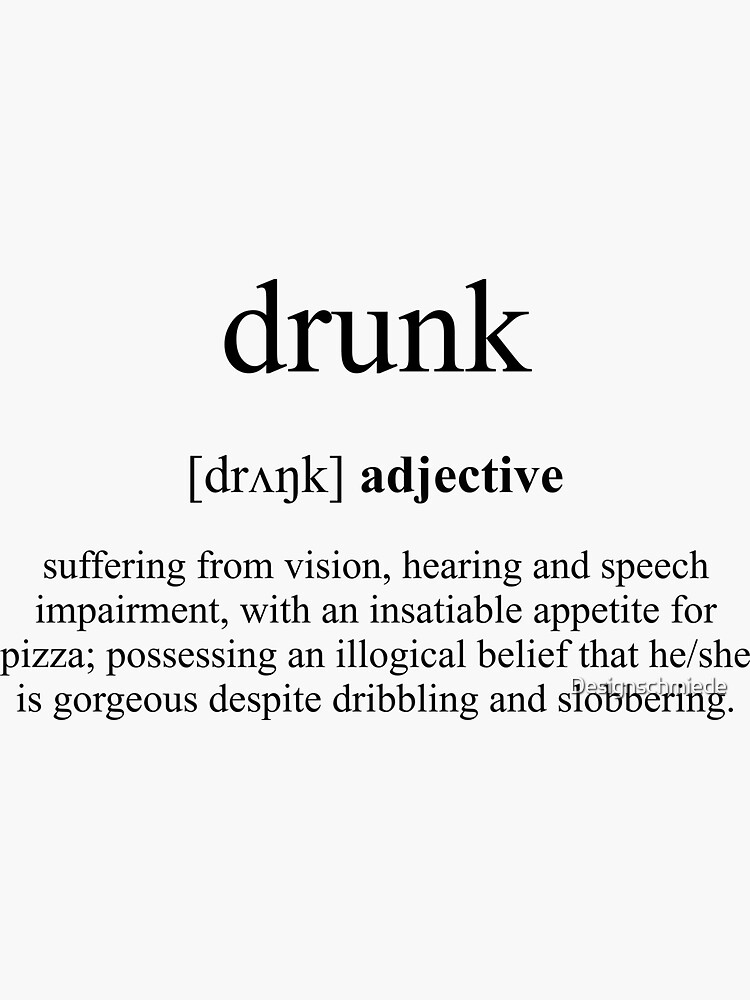"Drunk Definition Dictionary Collection" Sticker for Sale by