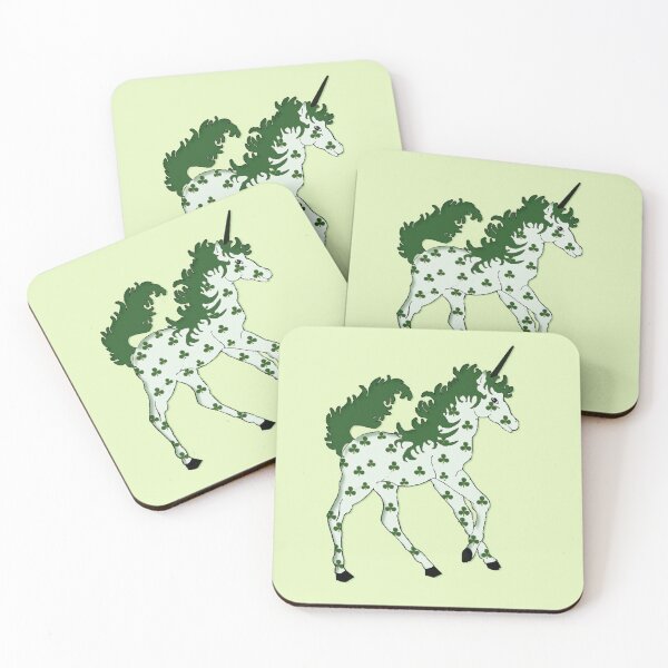 Item preview, Lucky St. Patrick's Day Unicorn with Shamrock Shaped Spots designed and sold by roseofgold.