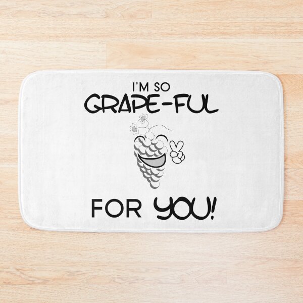 Item preview, I'm So Grape-Ful For You! Funny Cute Clever Fruit Text Quote Art designed and sold by DoctorParanoid.