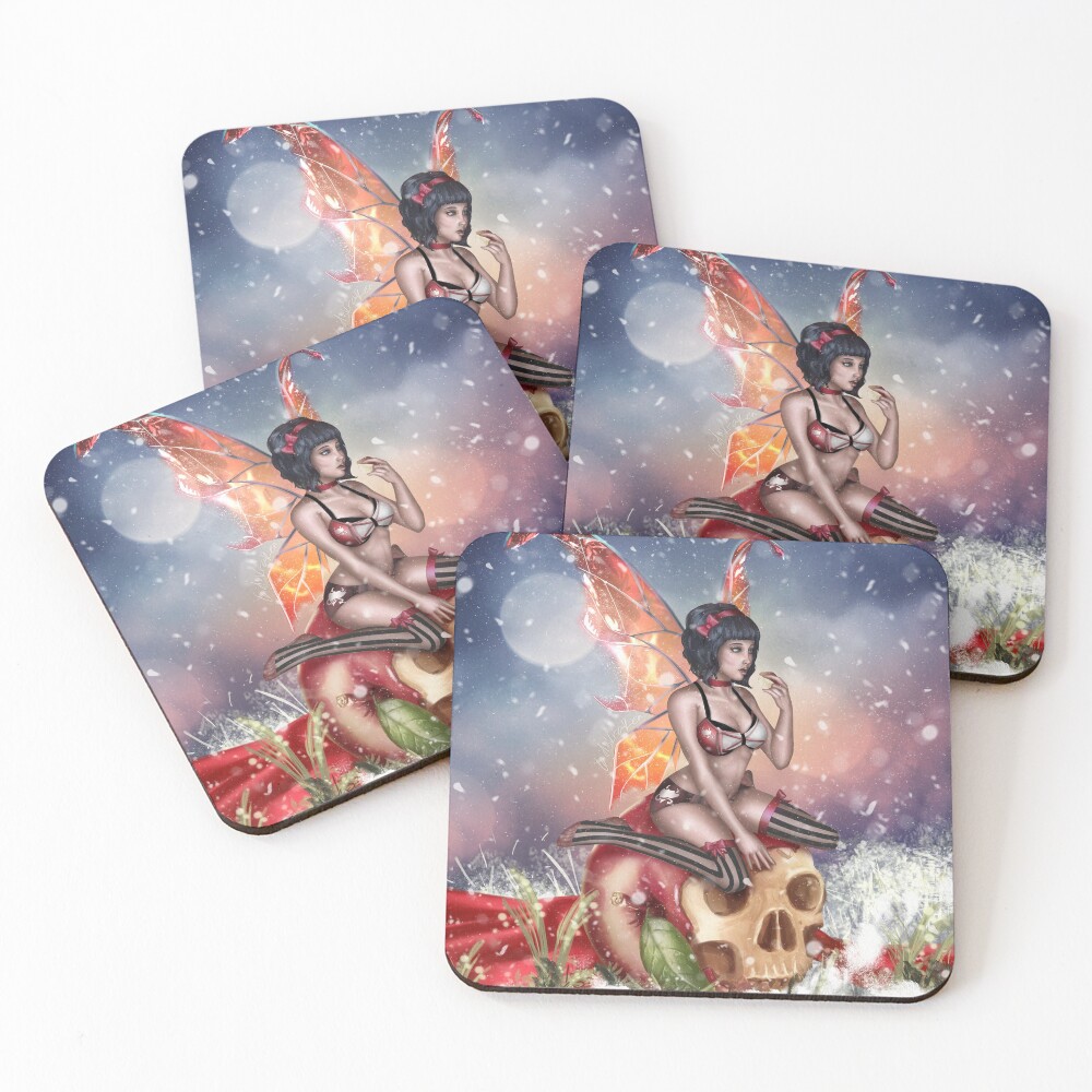 Apple Fairy Madness Bikini Coasters (Set of 4)