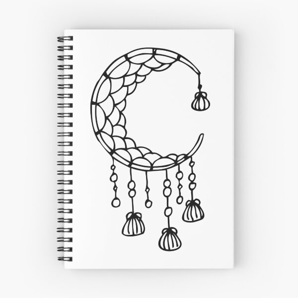 Item preview, Moon Dreamcatcher - Waning Cresent Moon - Black Sticker designed and sold by MysticMagpie.