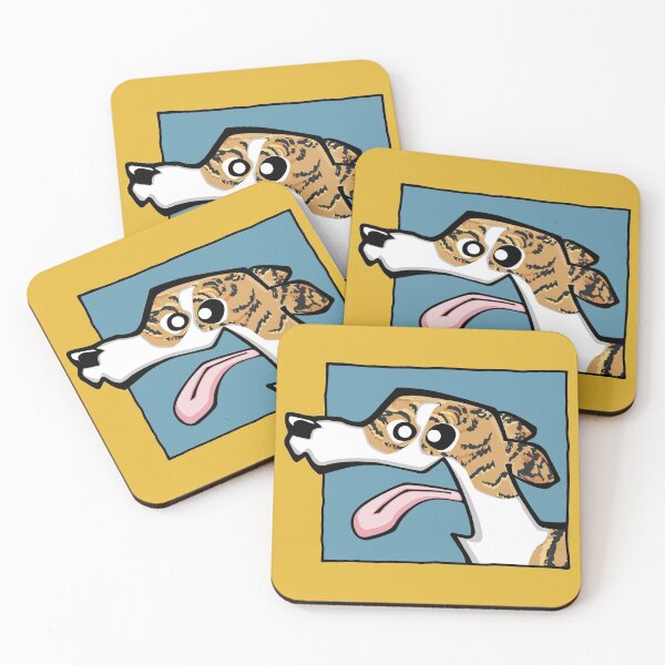 Item preview, Whippet - Brindle and White (Face) YELLOW BG designed and sold by TheChicken.