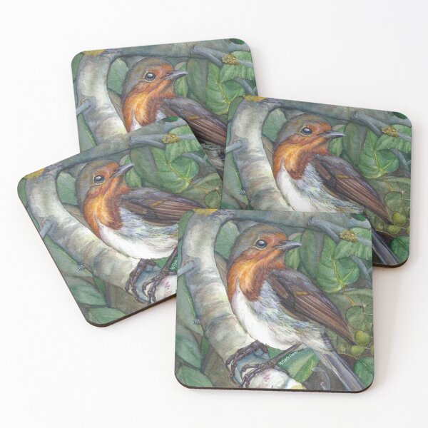 Item preview, Robin redbreast bird on a branch by Egidio Painter Phone Cases & Skin - Pillow - Clock - Notebooks designed and sold by EgidioPainter.
