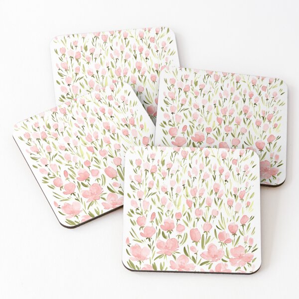 Item preview, Field of pink flowers designed and sold by blursbyai.