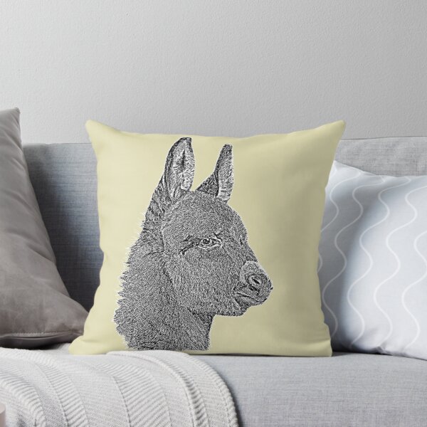 Item preview, Cute donkey pencil drawing monochrome realist art  designed and sold by pollywolly.