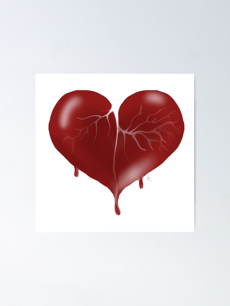 Blutendes Herz Poster Von Kasify Redbubble