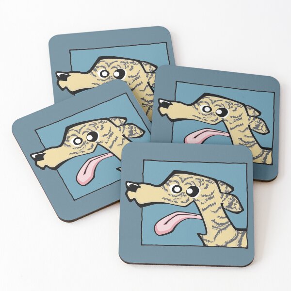 Item preview, Whippet - Grey Brindle (Face) BLUE BG designed and sold by TheChicken.
