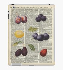 Plums vintage illustration Over a Old Dictionary Page iPad Case/Skin