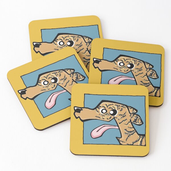 Item preview, Whippet - Tan Brindle (Face) YELLOW BG designed and sold by TheChicken.