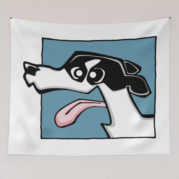 Item preview, Whippet - Black and White (Face) WHITE BG designed and sold by TheChicken.