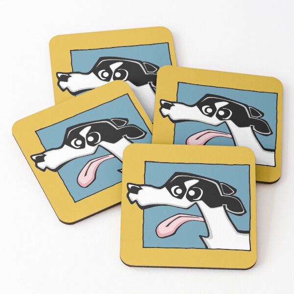 Item preview, Whippet - Black and White (Face) YELLOW BG designed and sold by TheChicken.